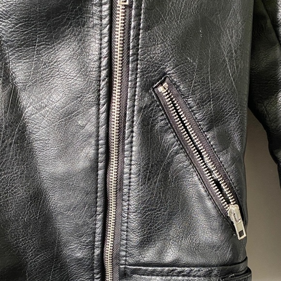 Forever 21 Black Faux Leather Jacket S - Picture 4 of 11